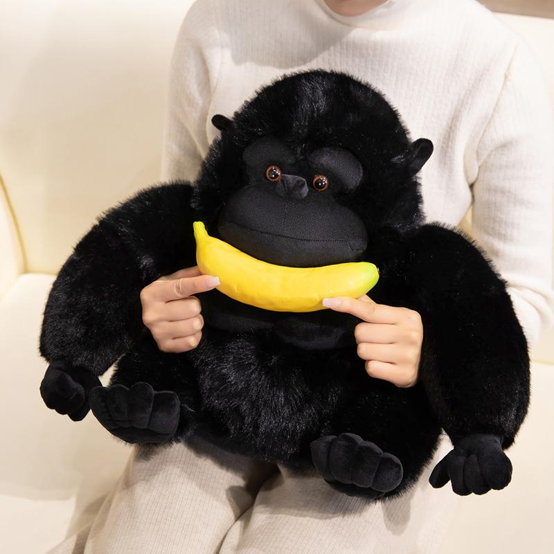 Favorite Toy Unisex Black 25/35/45Cm Simulation Gorilla Plush Toys Soft Stuffed Cartoon Animal Doll Lifelike Monkey Toys For Birthday Xmas Gifts