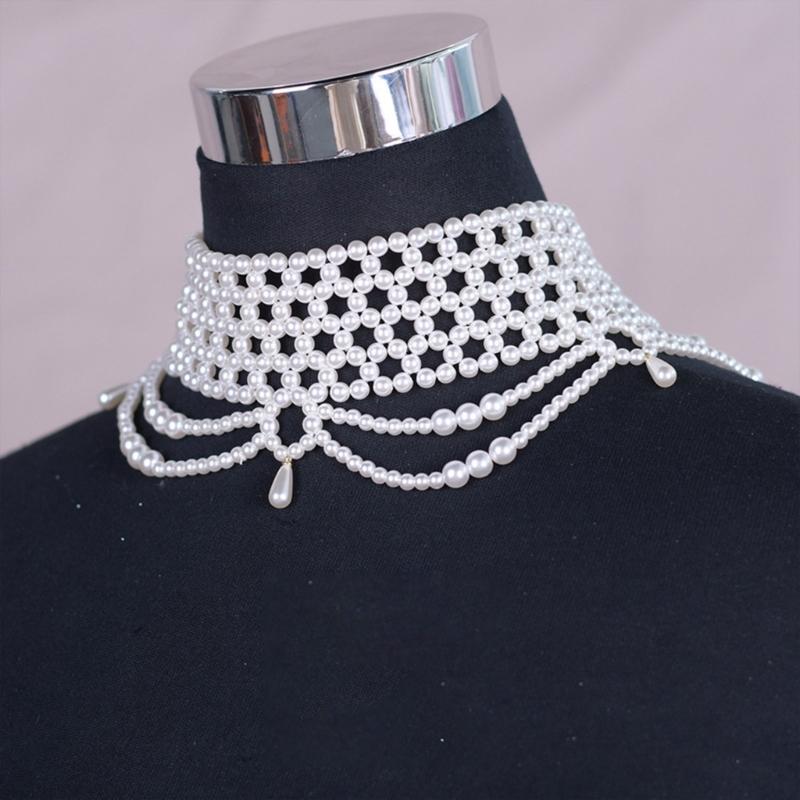 Stylish Layer Pearls Necklace Versatile Fashion Accessory Can Pair Casual Outfits Professional Attire Effortlessly