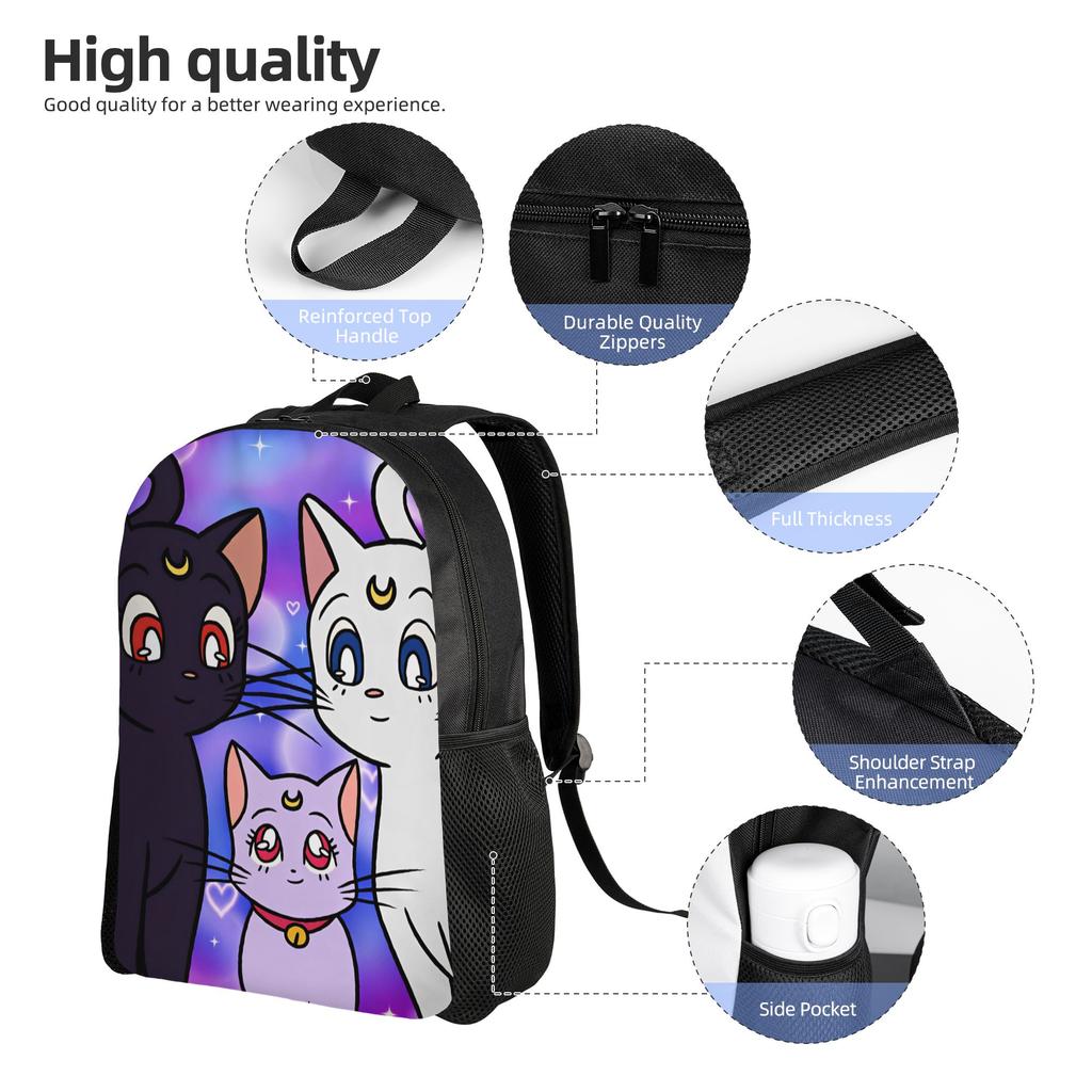 Sailors Moon Backpack Women Men Large Backpacks Polyester Fashion School Bags Camping Designer Rucksack