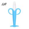 Baby Grasping Toys Banana Silicone Teether Toothbrush Chew Toy with Raised Particles Food-Grade Gum Massaging Teethers BPA-Free Oral Care