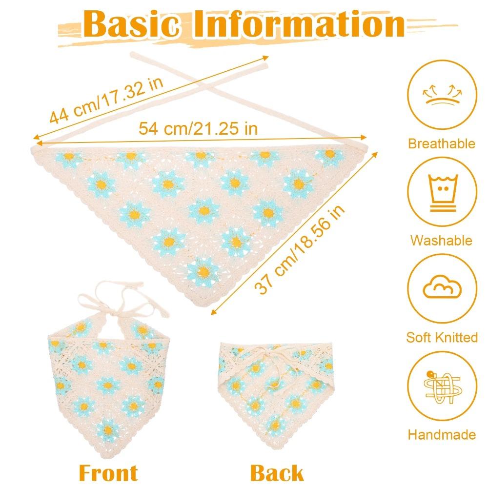 1-piece Cute Crochet Headband Set, Floral Hair Scarves, Bohemian Triangle Scarf Set