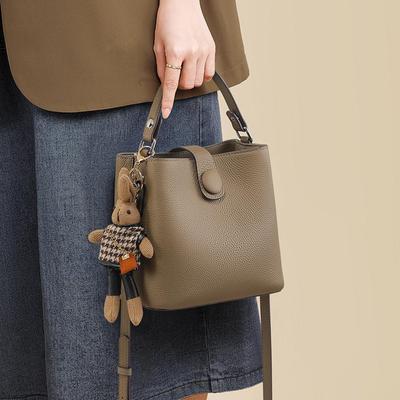 Damen Eimerbeutel aus echtem Leder - High-End Rindsleder Umhänge- & Schultertasche für Herbst 2025