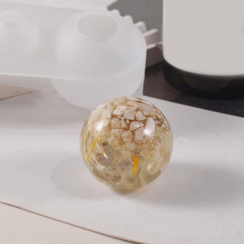 Moldes de Esfera de Silicone de Vários Tamanhos Criação de Esfera de Resina Artística Moldes de Silicone Molde de Esfera Portátil para Artesanato