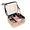 Makeup Bag with LED Mirror USB Charging Case Rechargeable Adjustable Dividers Travel Cosmetic Light-up 3 Color Lights