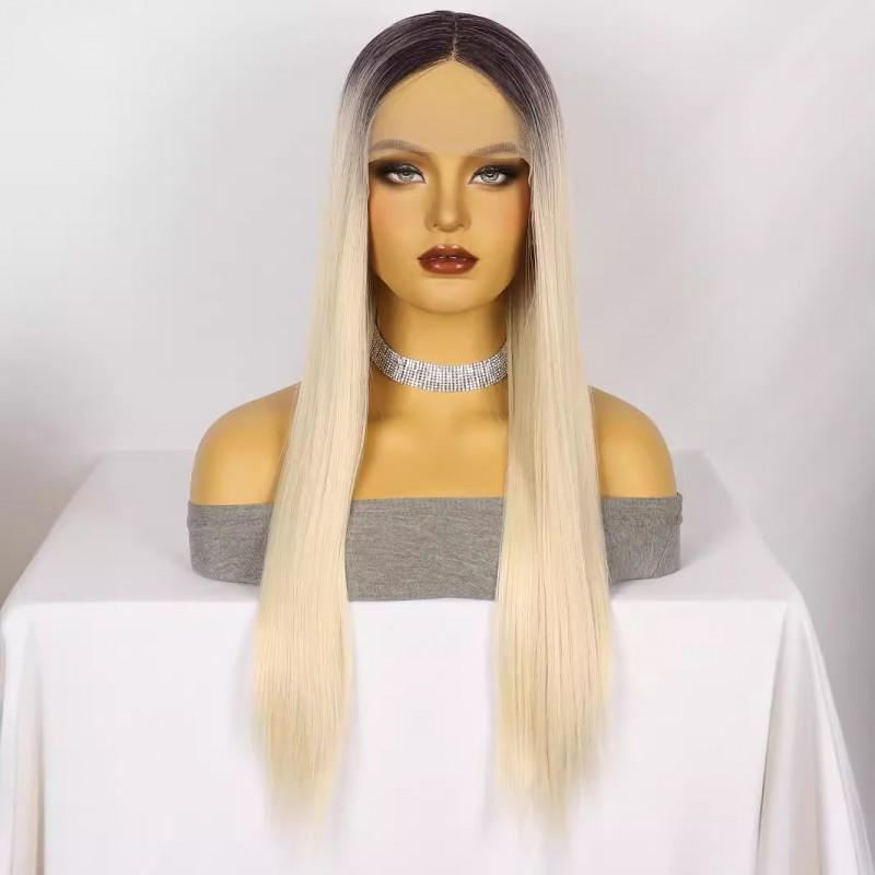 Lace Wig Hand-Tied Front Long Straight Synthetic Women