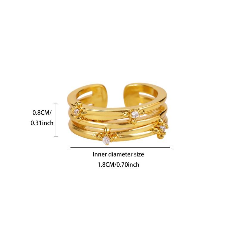 Full diamond ring Fashion temperament Open zircon group setting Luxury diamond ring