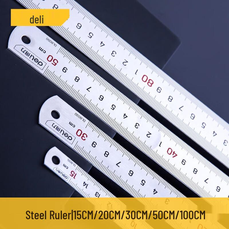 Deli Stainless Steel Straight Ruler