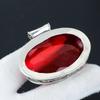 Pietră prețioasă Granat Roșu Argint Pandantiv Mare din Argint Sterling 925 - Design Handmade, Bijuterii pentru Purtare Zilnică, Pandantiv Unic Cadouri de Ziua Tatălui