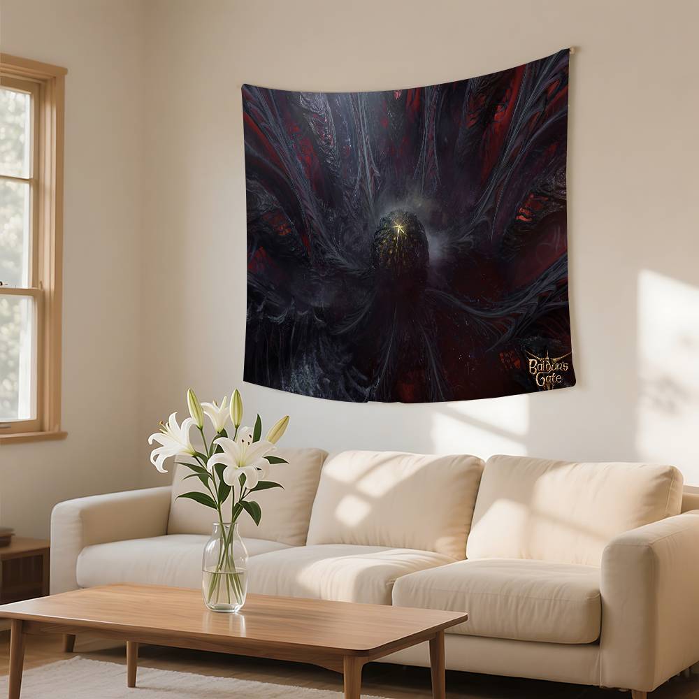 Game BBaldurs Gate 3 Tapestry Wall Hanging Tapestry Art Deco Blanket Curtain Hanging At Home Bedroom Living Room Decor