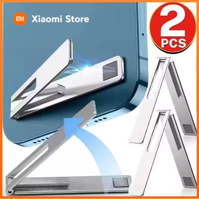 Xiaomi Suport magnetic invizibil ultra subțire pentru telefon mobil, suport pentru tabletă desktop, pliabil, din aliaj metalic