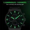 Luxury Men Quartz Watch Chronograph 24H Display Calendar Date Luminous Pointer Stainless Steel Strap Wristwatch