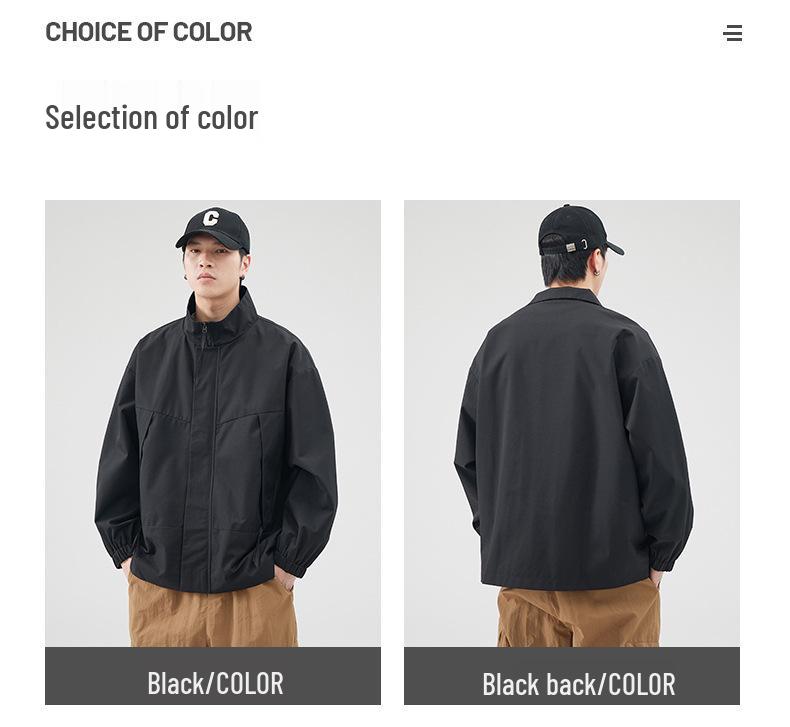 Męska modna kurtka casual ze stójką na wiosnę/jesień 2024