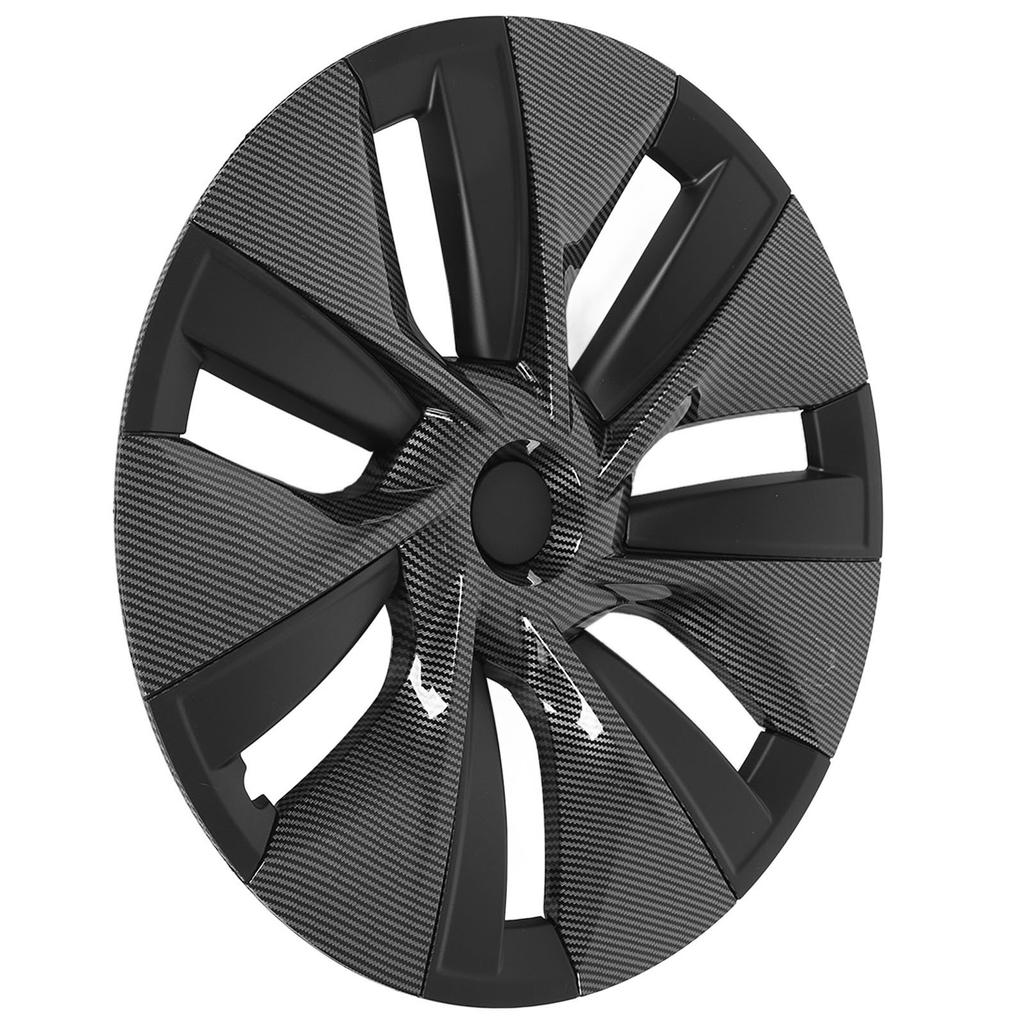 4 Pcs 19in Wheel Hub Cover Cap Fully Wrap Hubcap Rim Protector Trim Replacement for Tesla Model Y 2020‑2023 Carbon