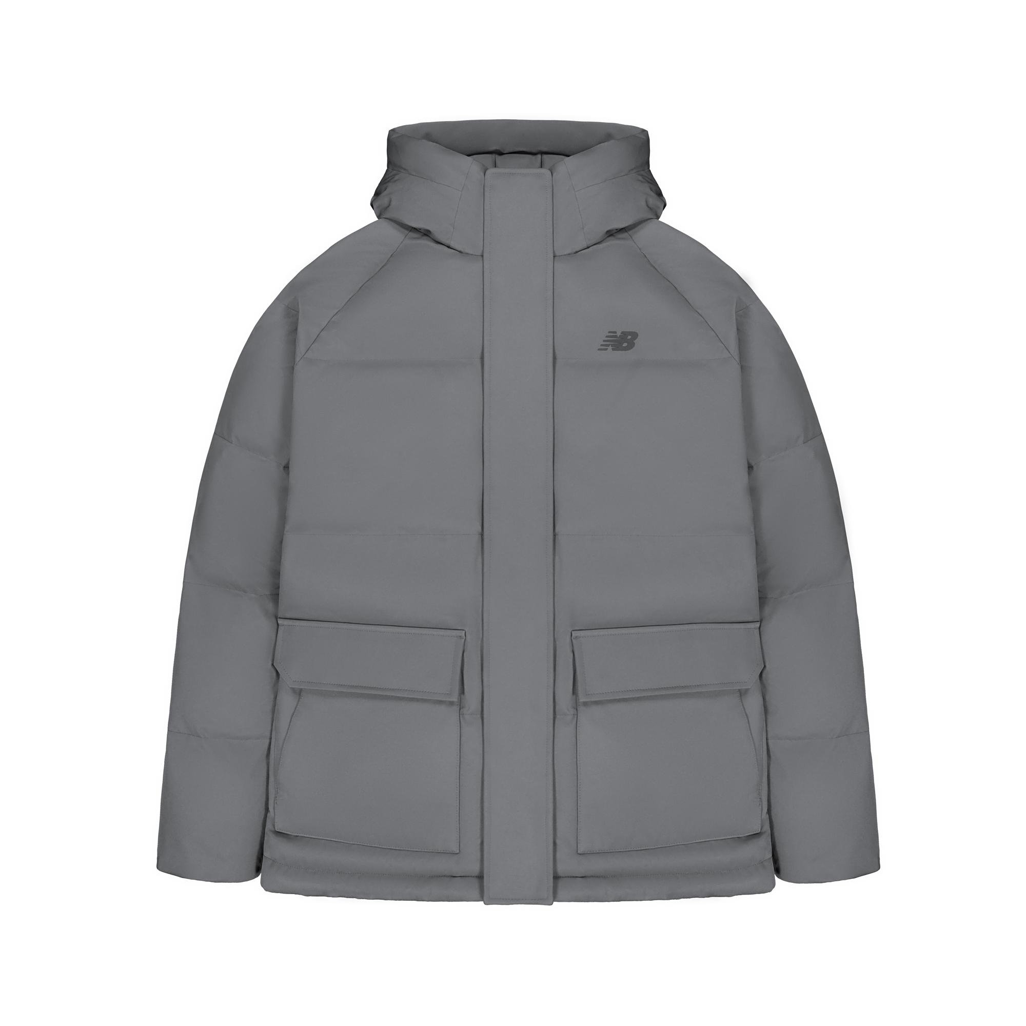New Balance Down Jackets Men s Dark Gray Hooded Lightweight Puffer Jacket NPF47021-GR XL