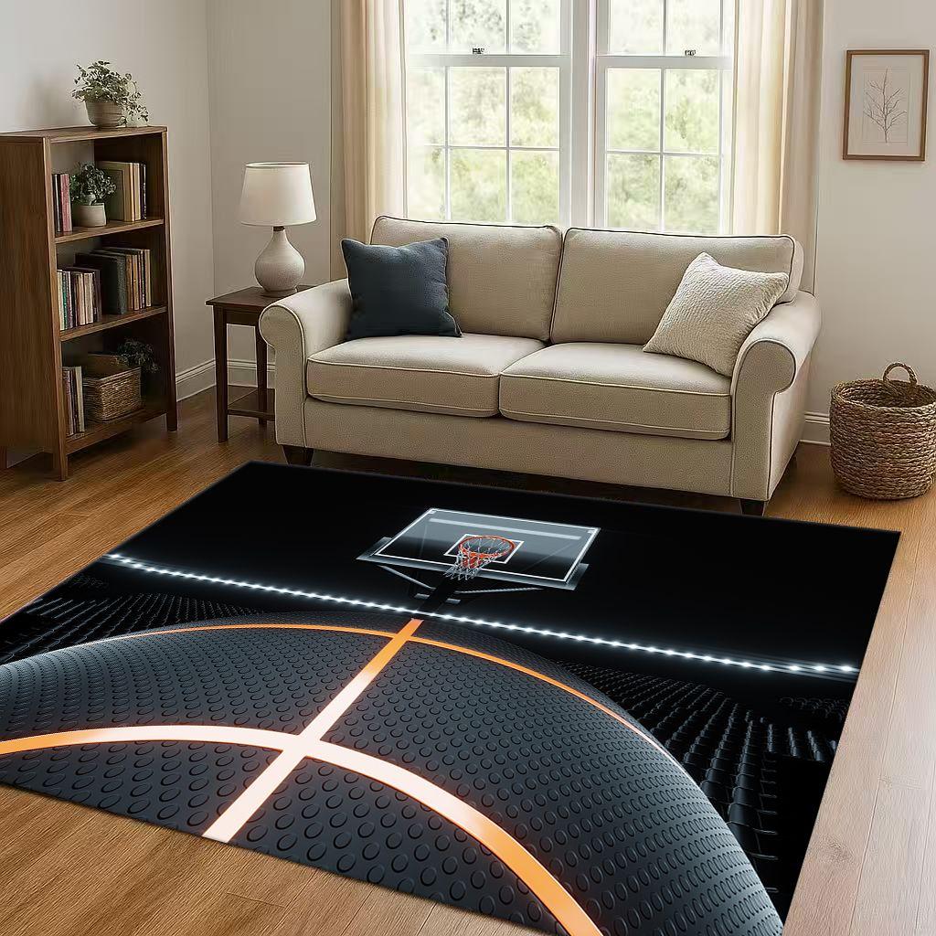 27 Style Basketball Court Art Living Room Non Slip Area Rug Soft Carpet for Bedroom Playroom Sofa,Easy Clean Home Decor Doormat