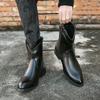 Pánské vysoké špičkové kovbojské boty západního stylu Cavalier Špičaté boty z pravé kůže
