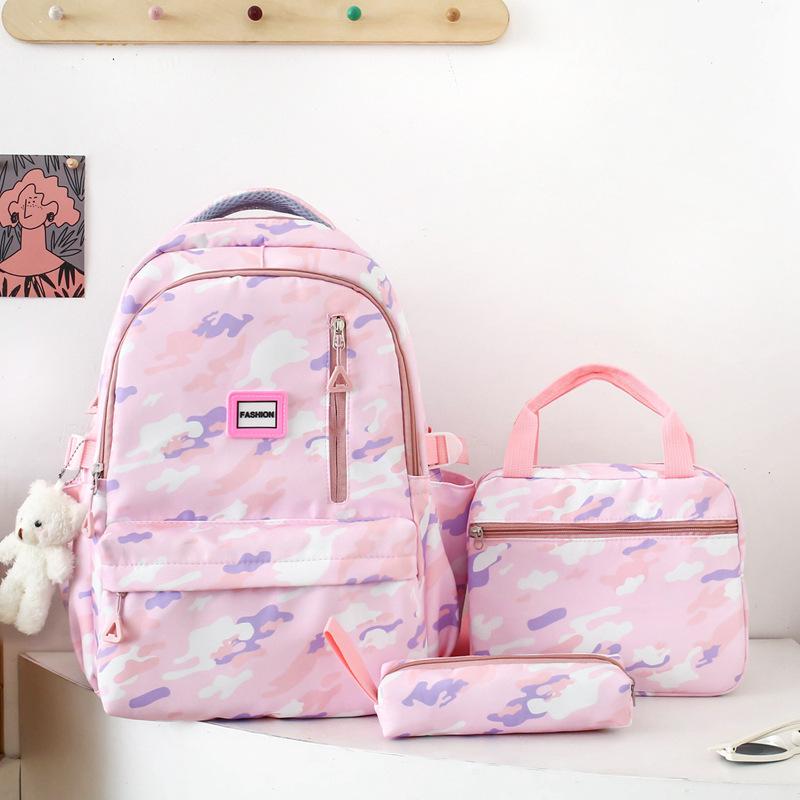 Zaino per studenti Borsa da scuola in tre pezzi Zaino resistente di grande capacità da donna