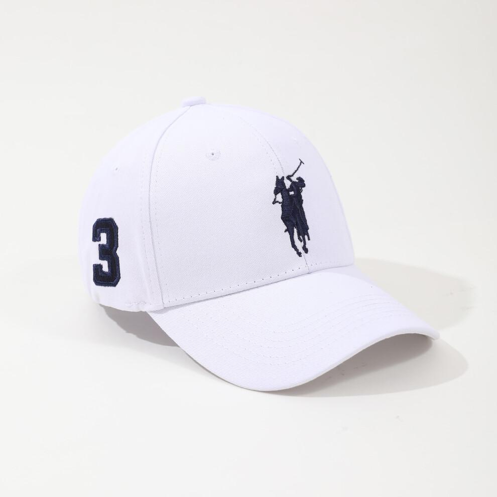 (Weiß) Polo-Kappe Baseballkappe Sport Klassische Mütze Big Pony Reiter Freizeit Stickerei Nein. 3 white