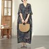 DIMANAF New 2026 Women Plus Size Spring Summer Beach Long Dress Loose Oversize Maxi Floral Print Vintage
