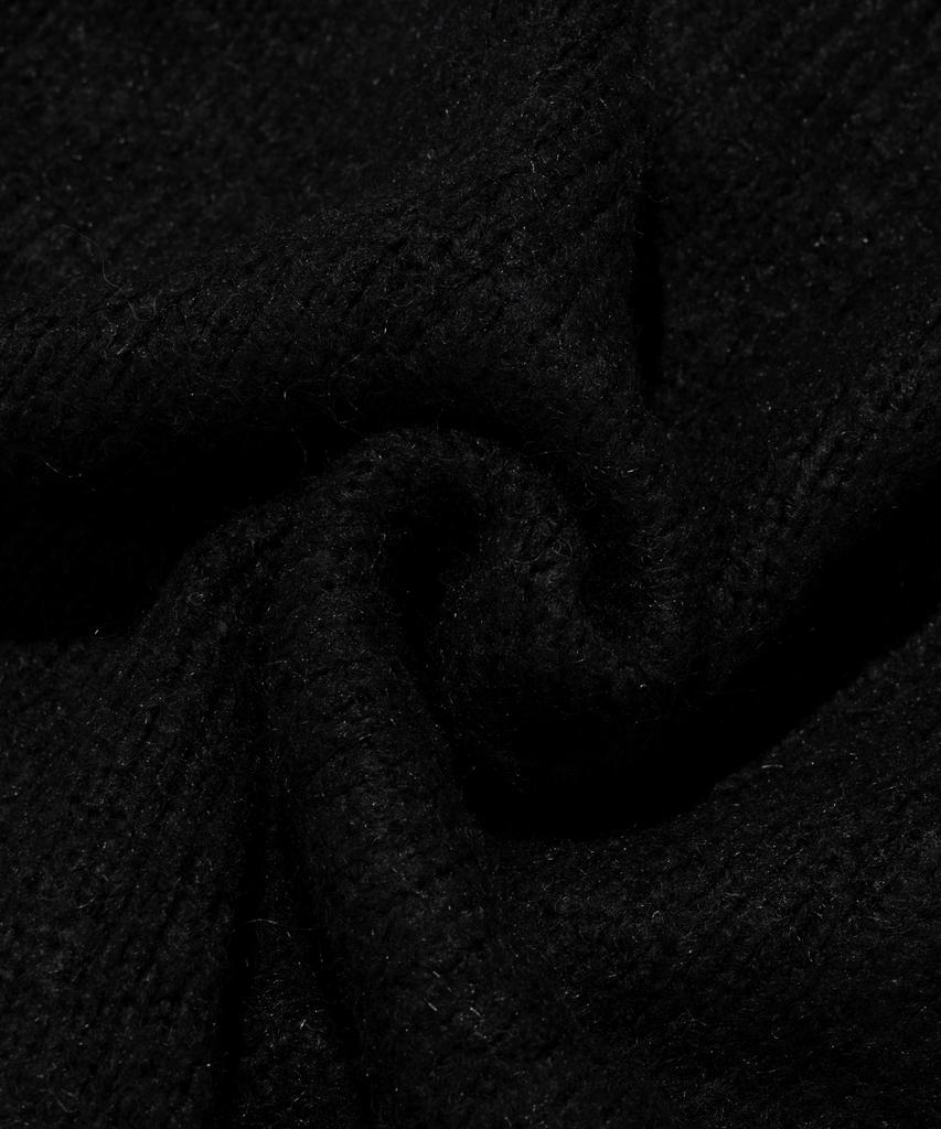 Analog Mood (Unisex) Wool Round Back Knit Cardigan (Black)