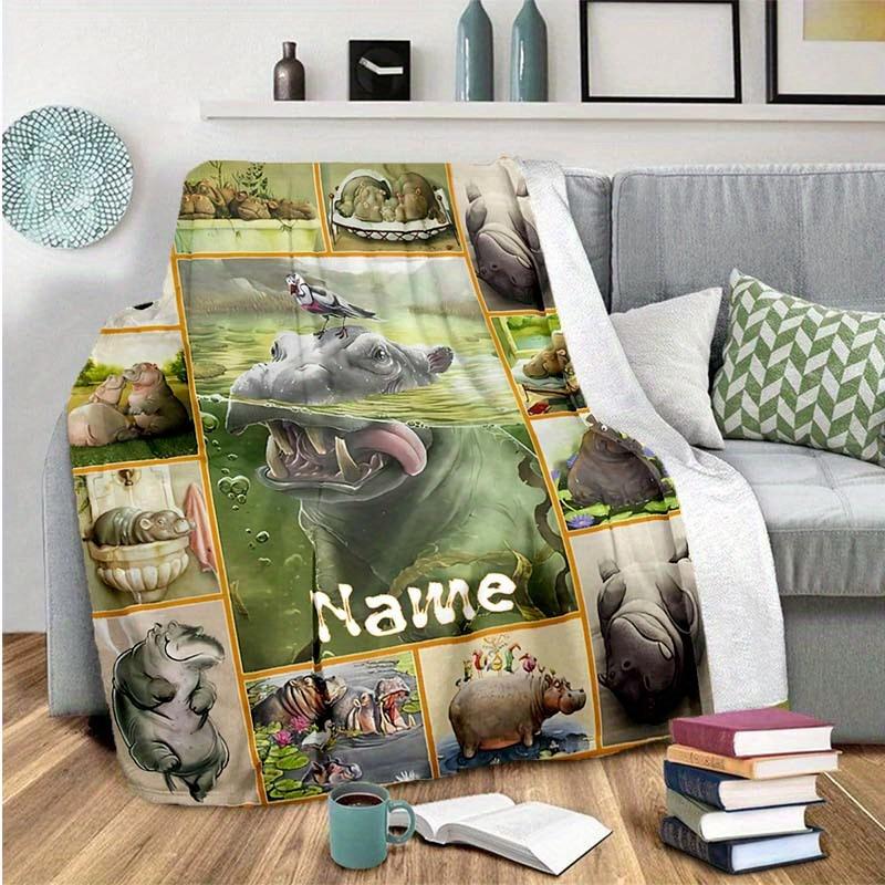 Hippo Customize Your Name Blanket Warm Comfortable And Soft Blankets Are Suitable For Home Lunch Break Blanket Office Sofa Sofa Gift To Relatives And