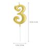 2pcs 30 Birthday Number Decoration Bithday Cake Topper Candles Party Supplies (Number 3+0, Golden)
