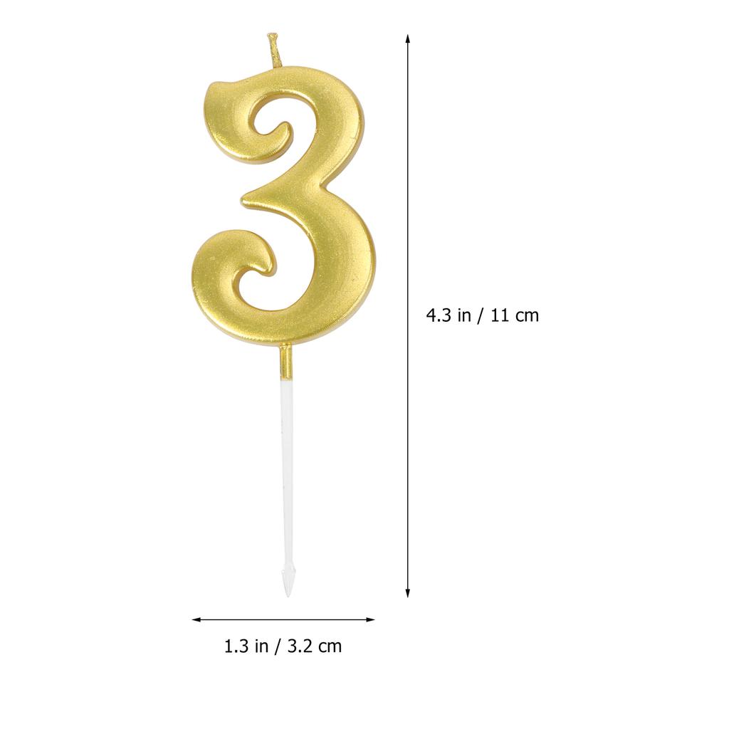 2pcs 30 Birthday Number Decoration Bithday Cake Topper Candles Party Supplies (Number 3+0, Golden)