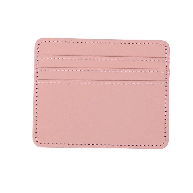 1pc Pu Leather Id Card Holder Candy Color Bank Credit Card Box Multi Slot Slim Card Wallet Women Men Business Cards Cover