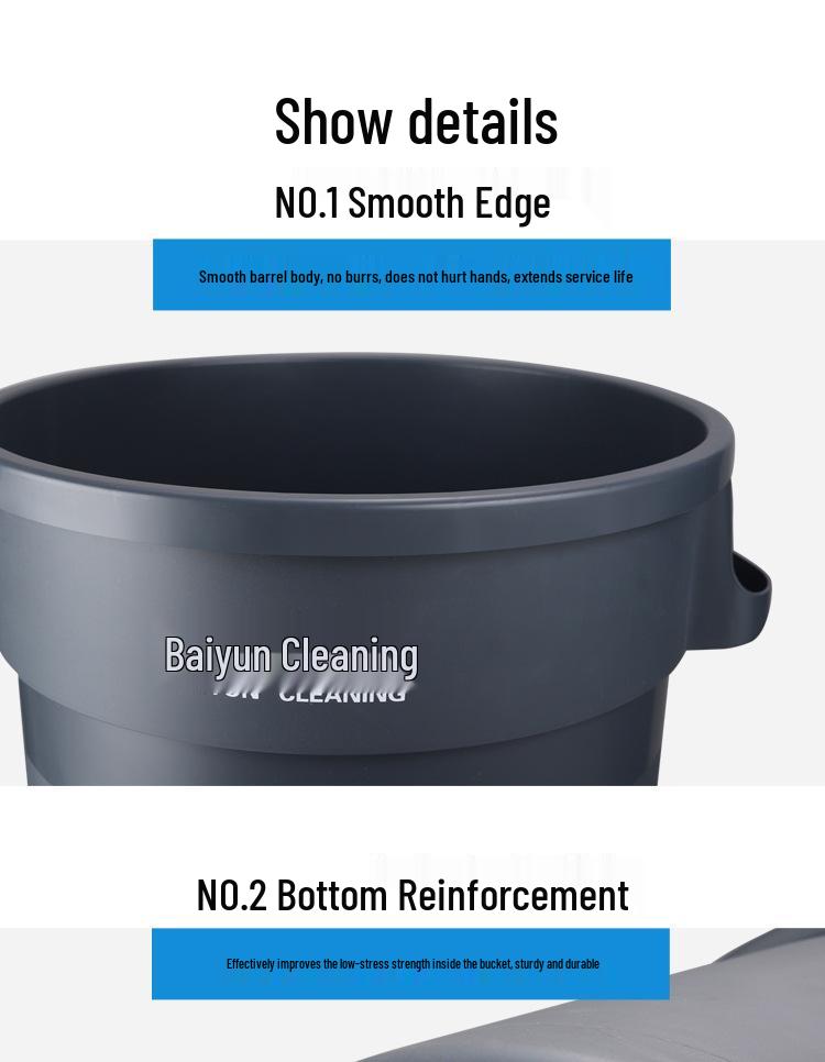 Large Round Wheeled Trash Can with Lid for Outdoor or Kitchen Use