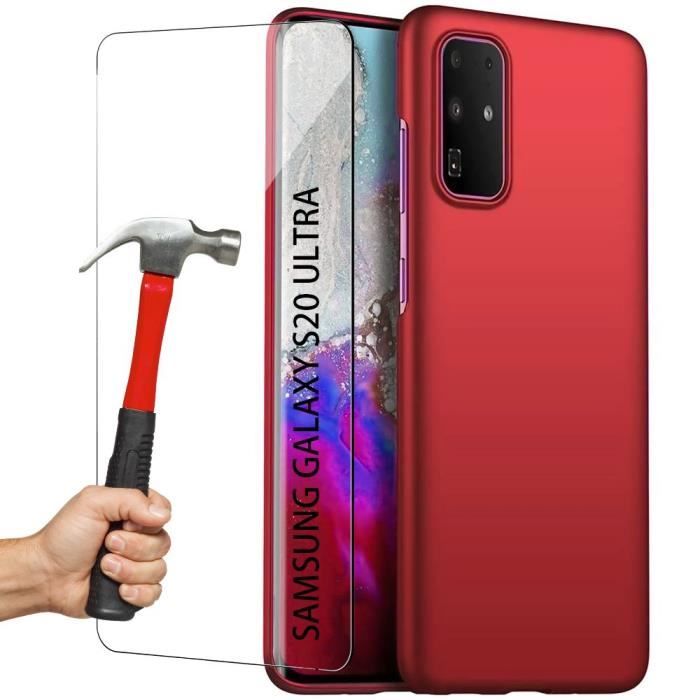 Coque de Protection pour Samsung Galaxy S20 Ultra - PROSHOP - Rouge - Souple - Mat - Protège contre les rayures