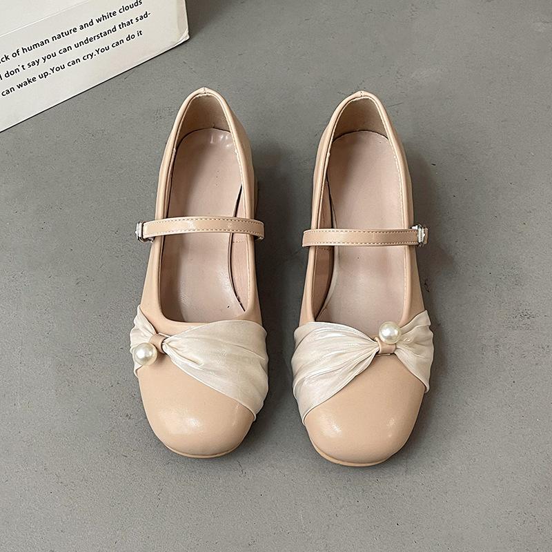 

Универсальные туфли-лодочки с мелким вырезом, женские весенне-летние 2025, новая повседневная мода, французский сказочный стиль, туфли Мэри Джейн, тренд 35 абрикосовый