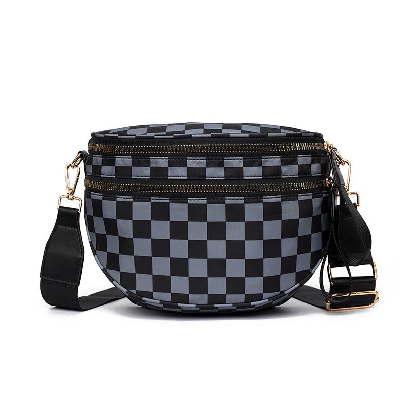 Enkele Schoudertas voor Dames, Casual, Modieus, Veelzijdig, Grote Capaciteit Schelpvormige Tas, Waterdichte Tas, Geruite Crossbody Tas