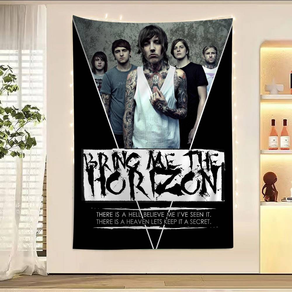 BBring Me The HHorizon Anime Tapestry Hanging Tarot Hippie Wall Rugs Dorm Home Decor