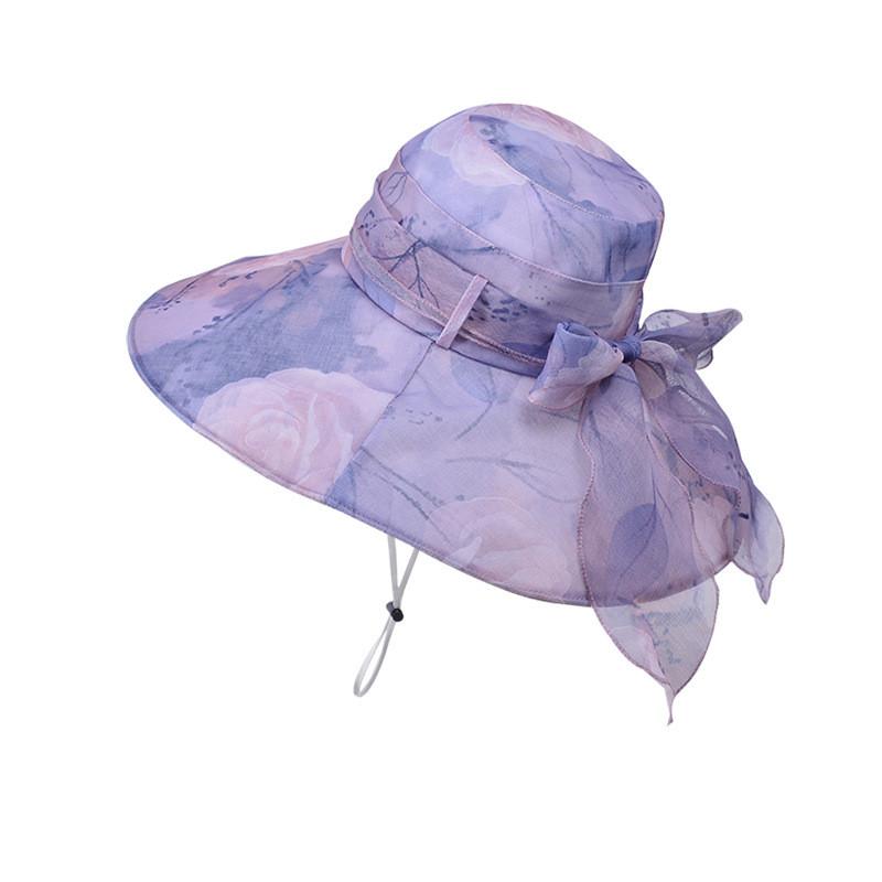 Polyester Sun Hat For Women With Large Brim Uv Protection Sunshade Fashion Summer Accessory