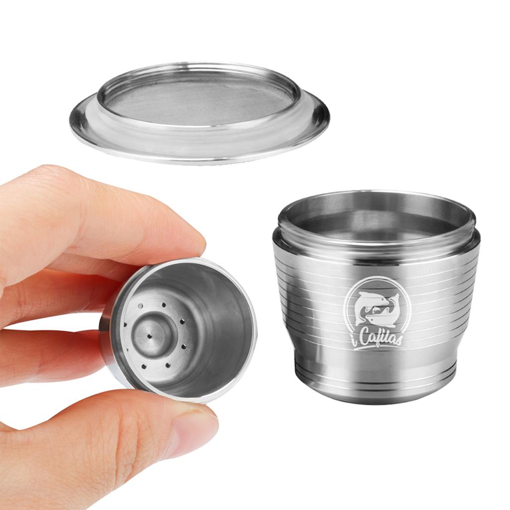Stainless Steel Refillable Coffee Capsule Pod Coffee Filter Holder Portable Replacement for Nespresso Coffee Maker