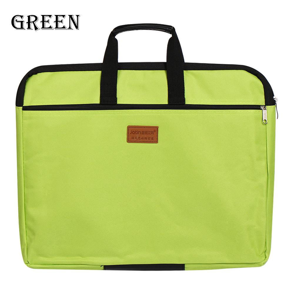 Big Capacity Double Layers A4 Document Bag File Folder Holder With Handle Zipper Waterproof Canvas Handbag For Business Document