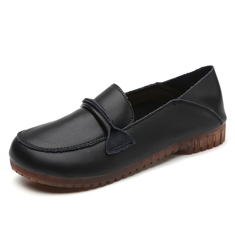 

Женские повседневные кожаные туфли лоферы мокасины обувь для ходьбы балетки 41 чёрный