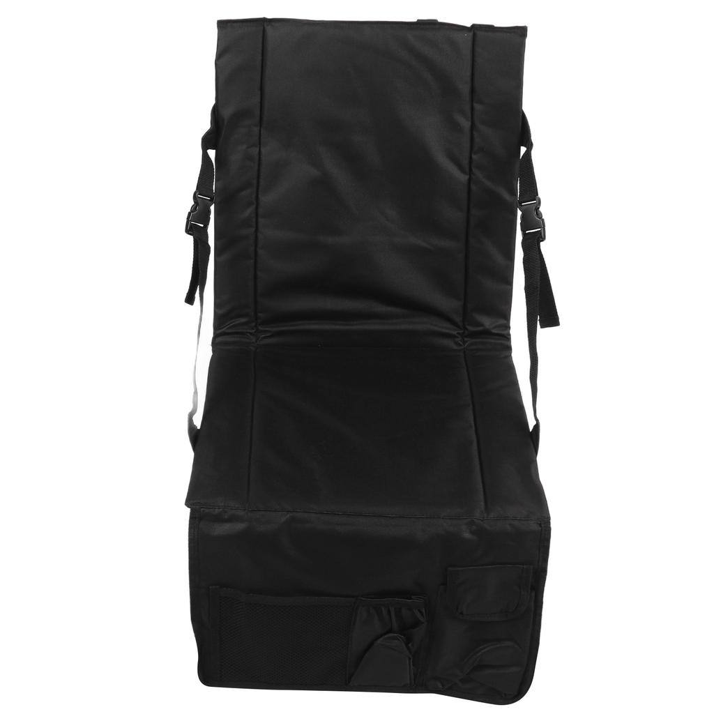 Foldable Stadium Seat Cushion Comfortable Support Oxford Cloth Black Folding Seat Pad for Garden