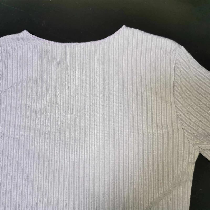 Hotsweet Elegance Casual Fashion Flaneled Sleeve Short O-Neck Slim T-shirt and Halenky Top Letní Podzimní Oblečení Pro Ženy Základní