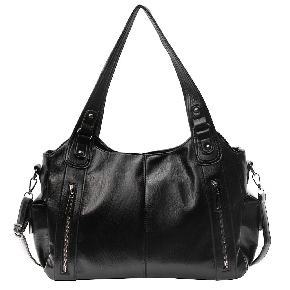 Vintage Shoulder Bag Metal-Studded Oil Wax Leather Bag Motorcycle Bag Cool For Trendy Events Fashion Street Daily Commute