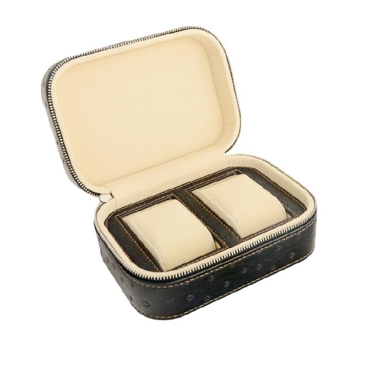 2 Slots Exquisite Watches Storage Box Holder Dustproof Anti-scratch for Personal