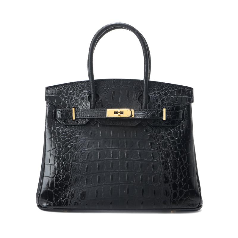 Leather Women's Bag Feeling New Trendy Fashion Versatile Shoulder Crossbody Crocodile Pattern Platinum Bag Handbag