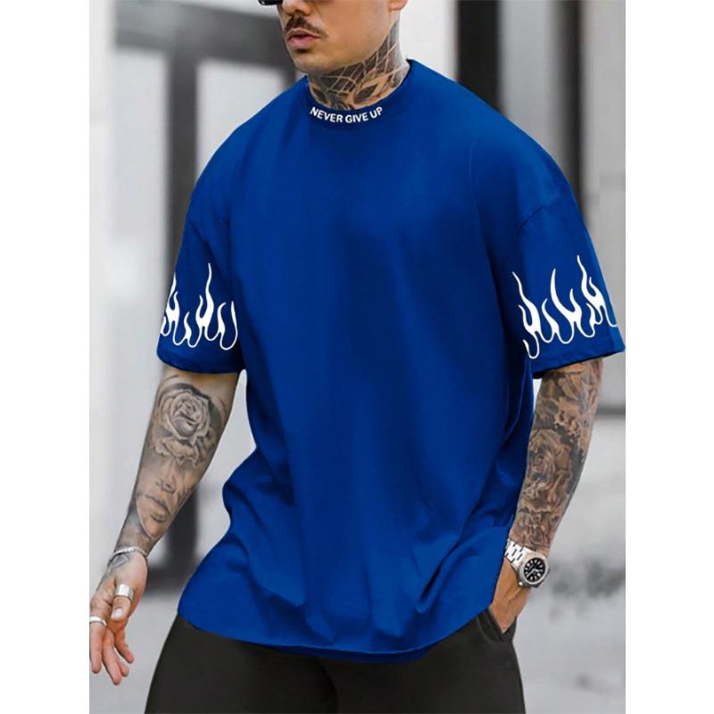 

Мужская повседневная футболка Manfinity EMRG с принтом слоган и пламени, лето XL