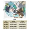 Genshin Impact Venti Blankets Velvet Summer Air Conditioning Barbatos Anime Multi-function Warm Throw Blanket for Bed Car Quilt