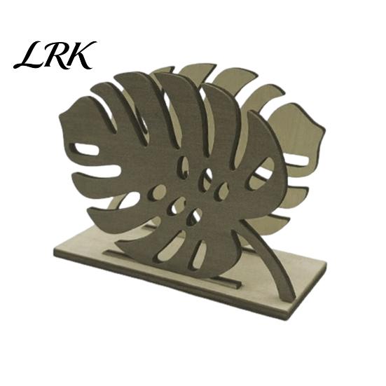 Nordic Style Tissue Holder Wood Napkin Holder, Leaf Shape Solid Dispenser, Decorative Organizer for Table Paper Towel Dining Room And Coffee