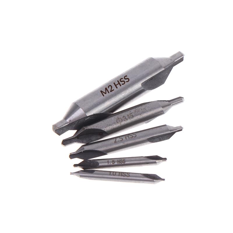 1 Set 1/1.5/2/2.5/3/4/5 Center Drill Bits Set,60-Degree Angle Center Drill Bits Kit Countersink Tools For Lathe Metalworking