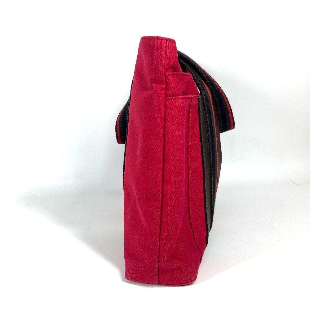 HERMES Toroca Horizontal MM Bag Tote Bag Shoulder Bag Canvas Red/Black