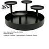 Indoor Ambient Lighting Elegant Fireplace Holder Circular Pillar Candle Stand Metal 4-Pillar Tiered Mantle Decor