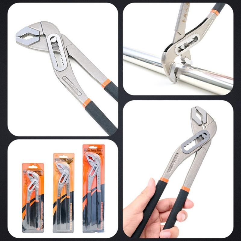 8/10/12inch Water Pump Pliers Multifunctional Plumbing Pliers Adjustable Open Pipe Pliers Home Maintenance Tool