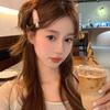 Contrast color ribbon, letter hairpin, makeup clip, temperament, side bangs clip, simple duckbill hairpin clip, tide